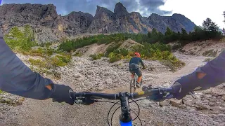 Dolomites - Sellaronda anti- clockwise MTB tour - the best scenic moment.