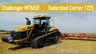 CAT Challenger MT865E + Vaderstad Carrier 1225 CULTIVATING FIELD /DriverView/GoPro