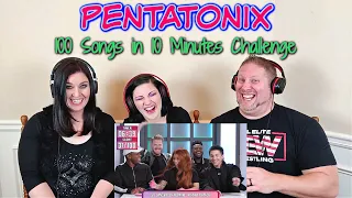 Pentatonix Tries To Sing 100 Pop Songs In 10 Minutes Challenge REACTION