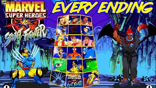 Marvel Super Heroes vs Street Fighter - All Character Endings