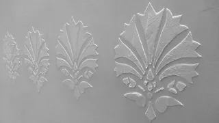 DIY embossed patterns on wall for 3D relief work with putty and Stencils at home