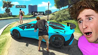 I STOLE My Little Brothers SUPERCAR In GTA 5.. (Five M)