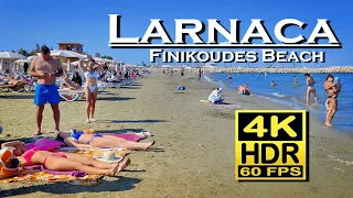 Larnaca Beach Cyprus Finikoudes , 4K 60fps HDR (UHD) Dolby Atmos 💖 Best Places 👀 Walking Tour