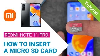 Xiaomi Redmi Note 11 Pro - How to insert a microSD card • 💾 • 📲 • 📈 • | Tutorial