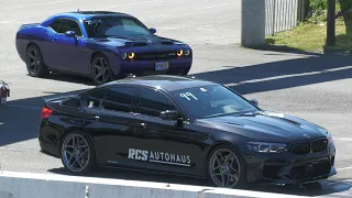 BMW M5 vs Hellcat Challenger - drag racing