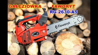 Faworyt RG 2630-A5.  Mała i lekka pilarka spalinowa, gałęziówka. Test cięcia drewna.