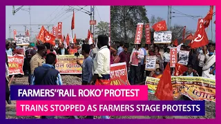 Farmers’ Rail Roko Protest: Trains Stopped As Farmers Stage Protests At Stations, On Railway Tracks