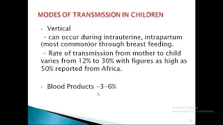 A Class On PEDIATRIC HUMAN IMMUNO DEFICIENCY VIRUS By Dr Vasundara Dept Of Pediatrics