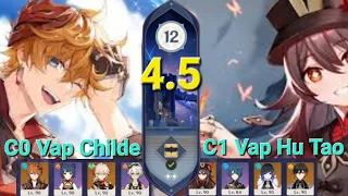 4.5 Spiral Abyss Floor 12 ft. C0 Vap Childe & C1 Vap Hu Tao [Genshin Impact]