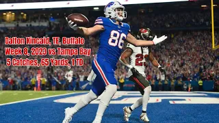 Dalton Kincaid Week 8 Every Target and Catch Buffalo Bills vs Tampa Bay Buccaneers NFL TNF 2023