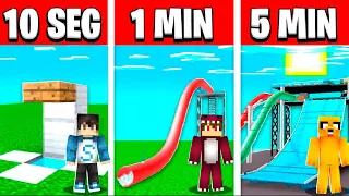 NOOB vs PRO: CONSTRUIMOS UN TOBOGÁN PELIGROSO 😱 EN 10 SEGUNDOS VS 1 MINUTO VS 5 MINUTOS 😂