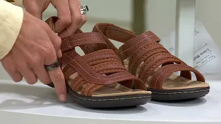 Clarks Collection Leather Sandals - Laurieann Erin on QVC