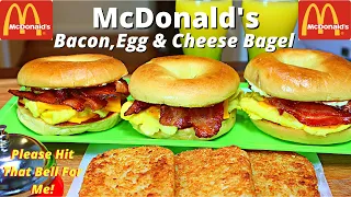 McDonald's BREAKFAST BAGEL | HOW TO MAKE BACON EGG & CHEESE BAGEL AT HOME VIDEO RECIPE