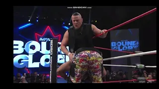 Sami Callihan piledrives Ortiz through table