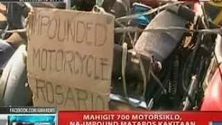 Mahigit 700 motorsiklo, na-impound matapos kakitaan ng sari-saring paglabag