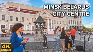 [4K] 🇧🇾 Minsk, Belarus 2022 ⛅ 🏛️ Independence Square, Independence Avenue, Lenin Street, Upper Town