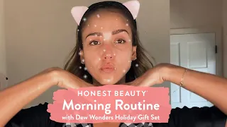 Jessica Alba's AM Routine with the Dew Wonders Holiday Gift Set Video | Honest Beauty®