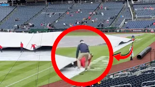 CAUGHT ON CAMERA at Nationals Park! Groundskeeper's worst nightmare