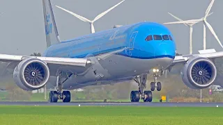 30 HEAVY WET LANDINGS | B747-8F, A350, B777 | Amsterdam Schiphol Plane Spotting