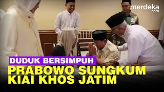 Momen Capres Prabowo Duduk Bersimpuh Sungkem Kiai Khos Jawa Timur