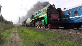 Электровоз ЧС7-022, паровозы П36-0120, ЛВ-0182