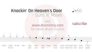Guns N' Roses - Knockin' On Heaven's Door Drum Score