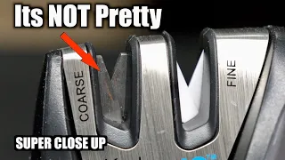 What A Pull Through Knife Sharpener ACTUALLY Does To Your Knife | SUPER CLOSE UP