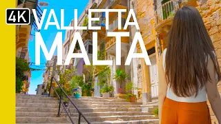 Valletta Malta 4K Walking Tour NOW! | Europe's Sunniest & Smallest Capital City