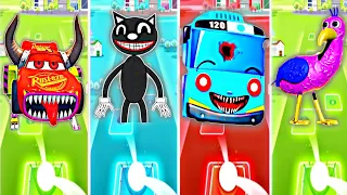 McQueen Eater exe vs Tayo Little Eater vs Opila Bird exe vs Cartoon cat | Tiles hop