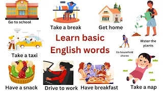 Improve your English| Daily routine vocabulary words | with sentences | 20+  words