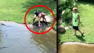 Minnesota Kid Follows Mom into Gator Pit