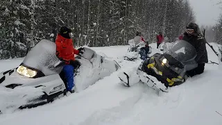 на снегоходах в горы северного урала. база "КРИВ"