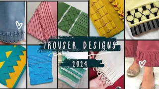 🌸Trouser design with lace✨| Trouser design 2024 new trouser design | Plazo paint |poncha design 2024