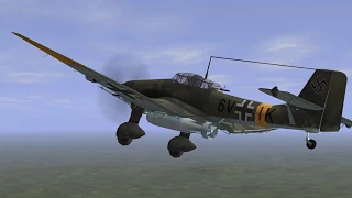 Атака наземки на Ju-87D5 (SC-1800)