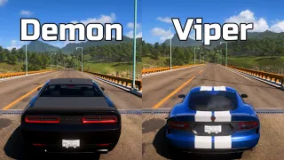 Forza Horizon 5: Dodge Challenger SRT Demon vs Dodge SRT Viper GTS - Drag Race