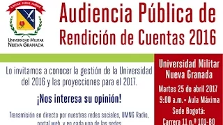 Audiencia Pública de Rendición de Cuentas  2016