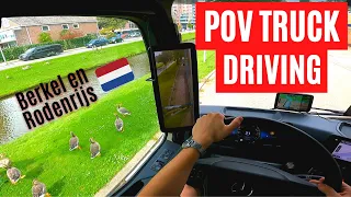 POV Truck Driving - New Mercedes Actros - Berkel en Rodenrijs 🇳🇱 Cockpit View