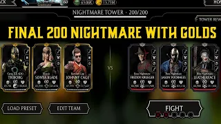 Match 200 Final Nightmare Tower With Golds. MK Mobile