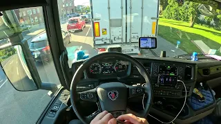 ASMR 🇩🇪 POV Truck Driving 2023 Scania | Germany City Drive 4k New Gopro