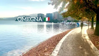 Omegna, Italy 🇮🇹 walking tour with natural sounds near lake Orta. Italian autumn 🍂 4K 60fps