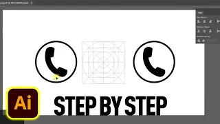 How to Draw Phone Icon using Grid lines for beginners   Adobe illustrator Tutorial