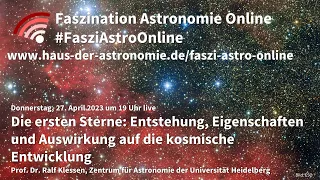 Entstehung und Eigenschaften der ersten Sterne - Ralf Klessen bei #FasziAstroOnline