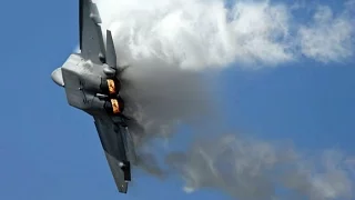 F-22 Raptor In Action - F-22 Raptor Planes Vertical Take Off, Sonic Boom Sound Barrier Breaks & CO