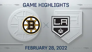 NHL Highlights | Bruins vs. Kings - Feb. 28, 2022