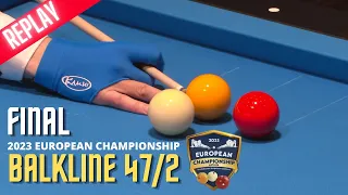 FINAL BALKLINE 47/2 - European Championship Antalya 2023  - Sven DASKE (GER) vs Marek FAUS (CZE)