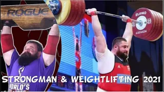 NEW AMERICAN LOG PRESS RECORD **Thompson** 🇺🇸 + UNOFFICIAL SNATCH/ CLEAN-JERK WR **Lasha** 🇬🇪