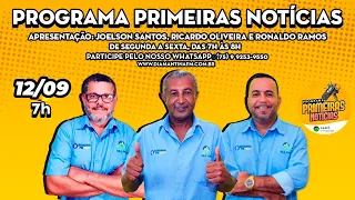 Programa Primeiras Notícias 12/09/2023 | Diamantina FM | A rádio que todo mundo ouve, todo mundo vê!