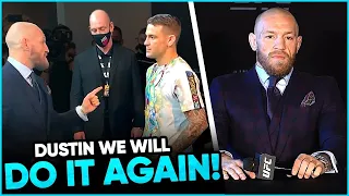 Conor McGregor meets Dustin Poirier Backstage says "We will do it again"🔥 #UFC257 #DustinConorMeetUp