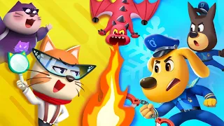 Sheriff VS Fire Dragon | Police Chase | Detective | Kids Cartoon | Sheriff Labrador | BabyBus