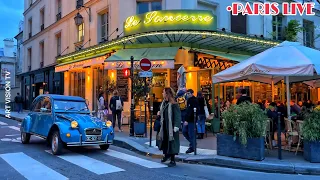 [🇫🇷PARIS WALK]  Paris Beautiful Evening In Marais Walk Live Streaming 04/April/2024